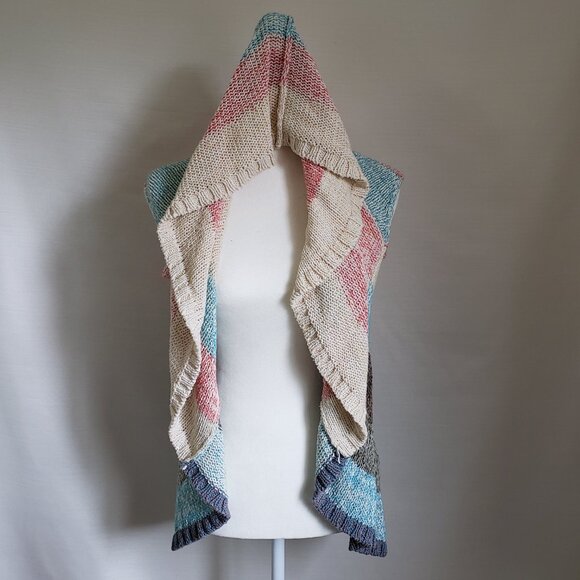 Colorblock Knit Colorblock Open Cardigan CABI Size Small Boho Aztec Western - Picture 3 of 6